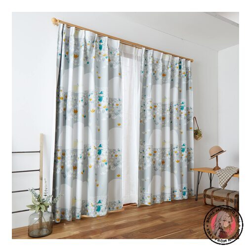 NEW Suminoe Curtains Blue 100 x 178 cm Moomin Soft Melody A1004