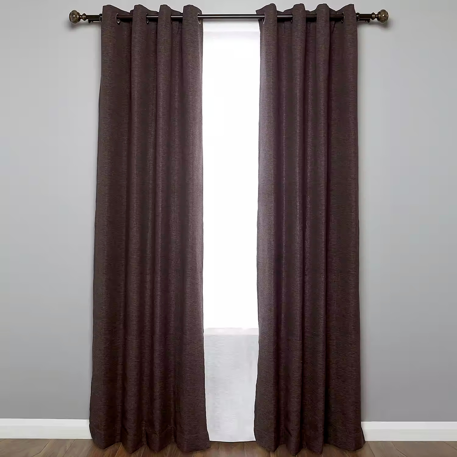 72-144 in Liz Claiborne Marble Knob Double Adjustable Curtain Rod – Warm Bronze