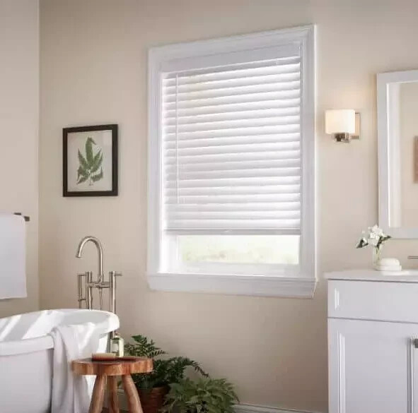 White Cordless Room Darkening 2″ Faux Wood Blind for Window – 31″W x 72″L