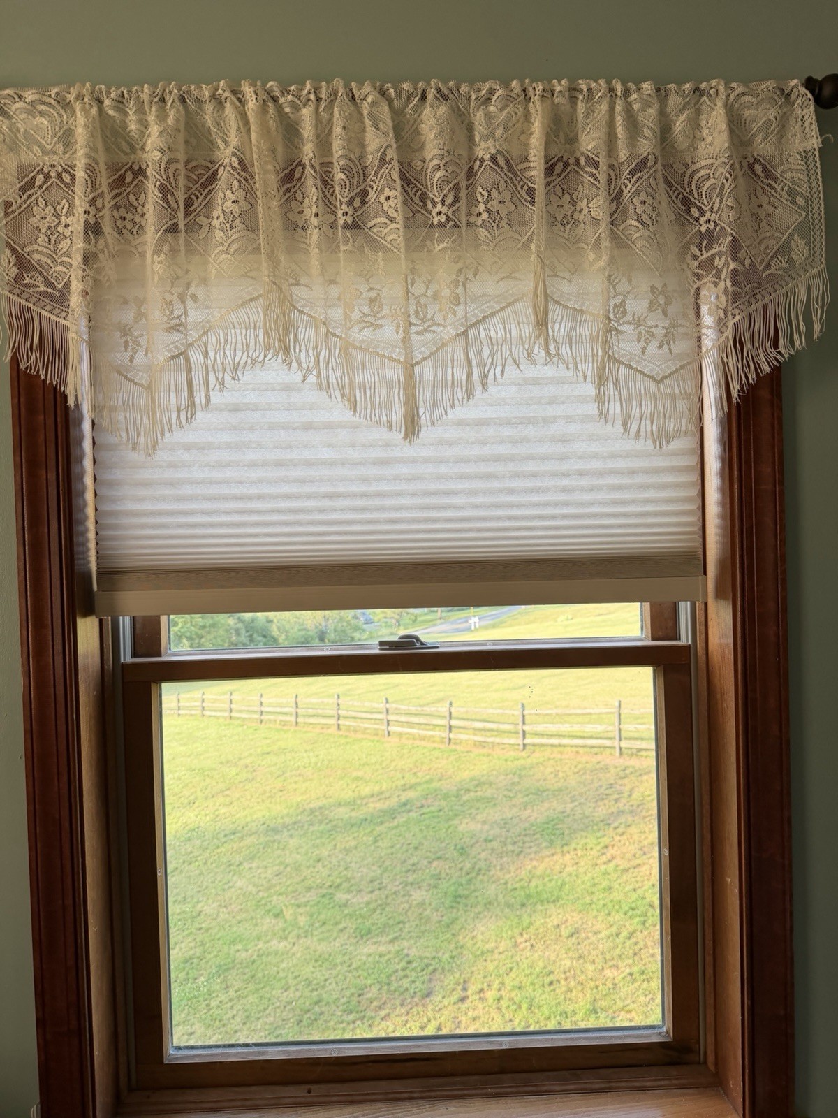 Oxford House Chantilly Valance Ivory Lace 60” W X 16” L Fringe New In Package