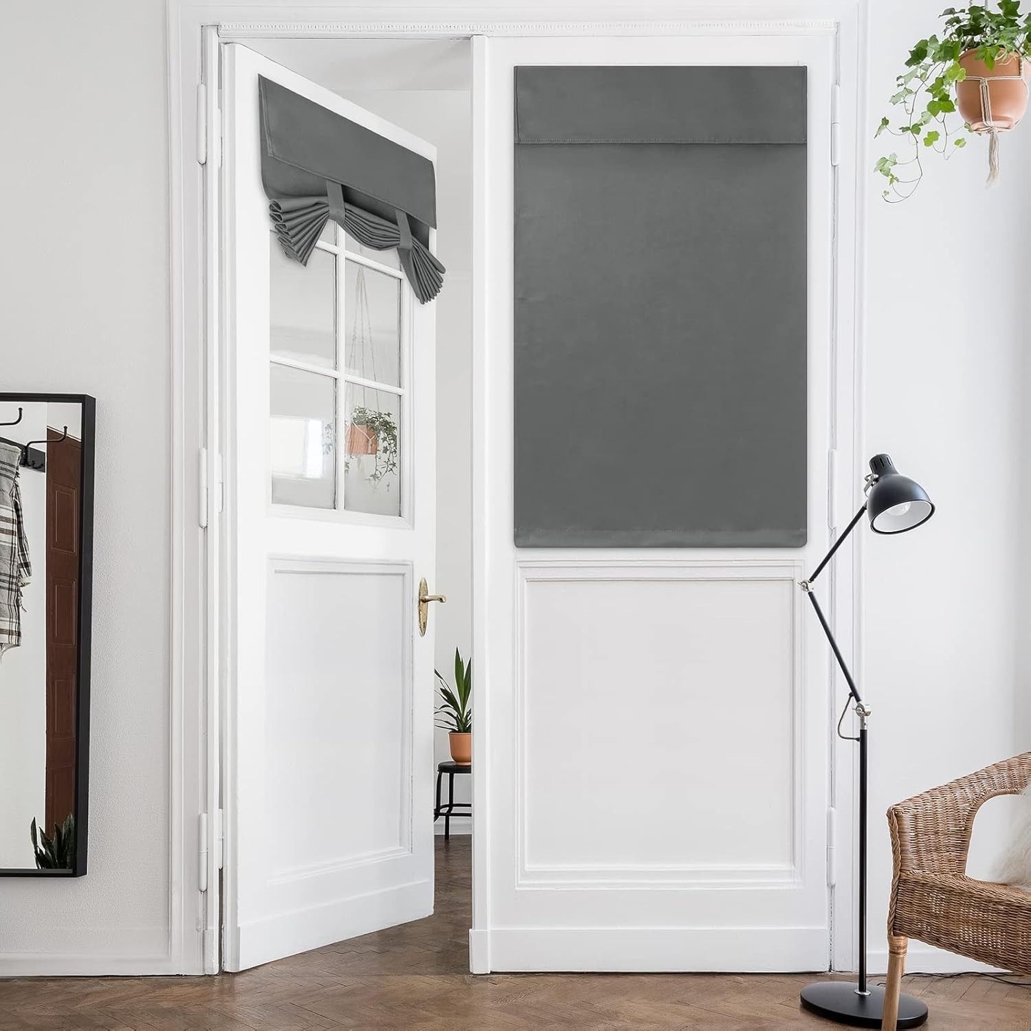 Blackout Thermal Insulated French Door Curtains for Privacy Easy Install Soft