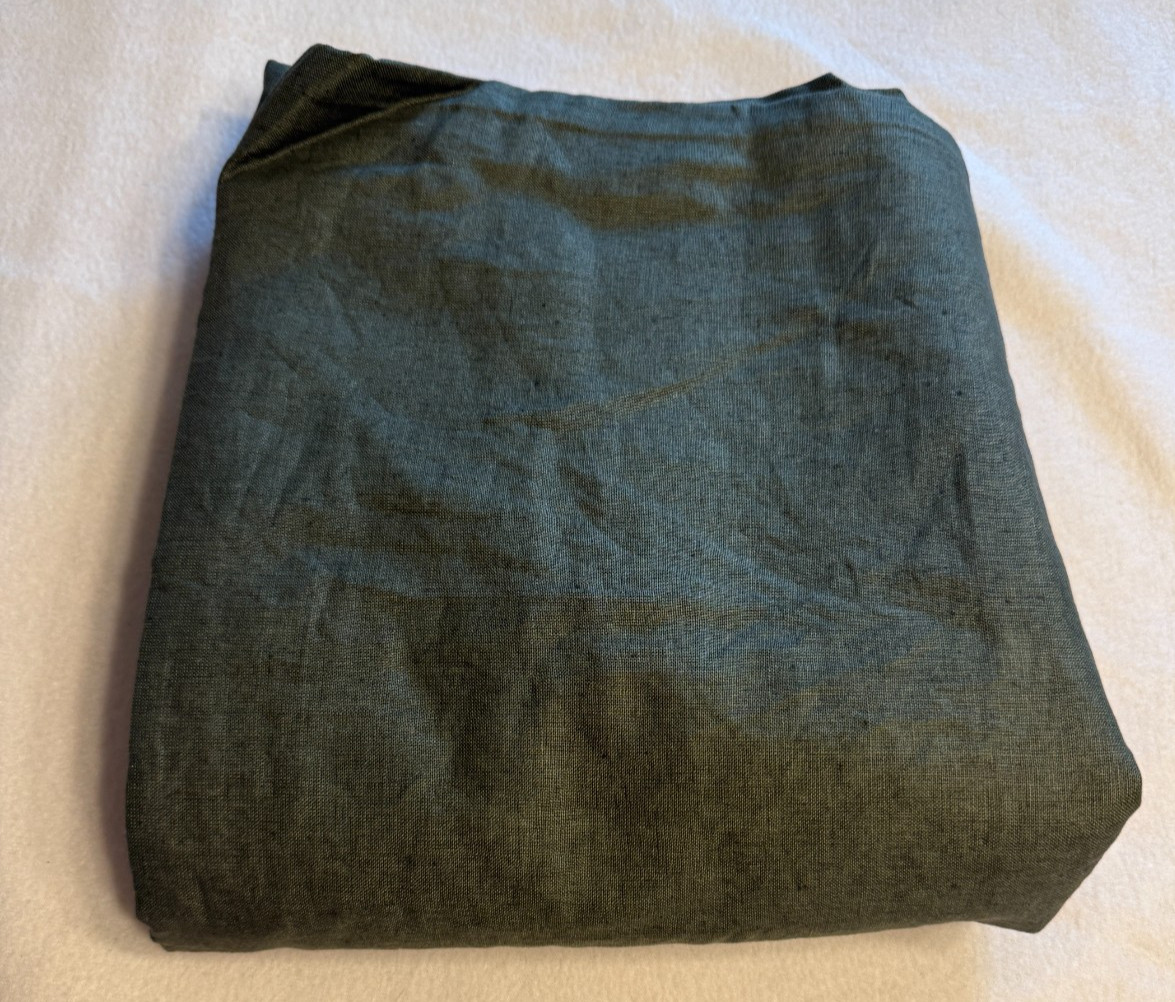 TITLE Quince European Linen True Blackout Curtain Panel Hunter Green 48×84 Rod