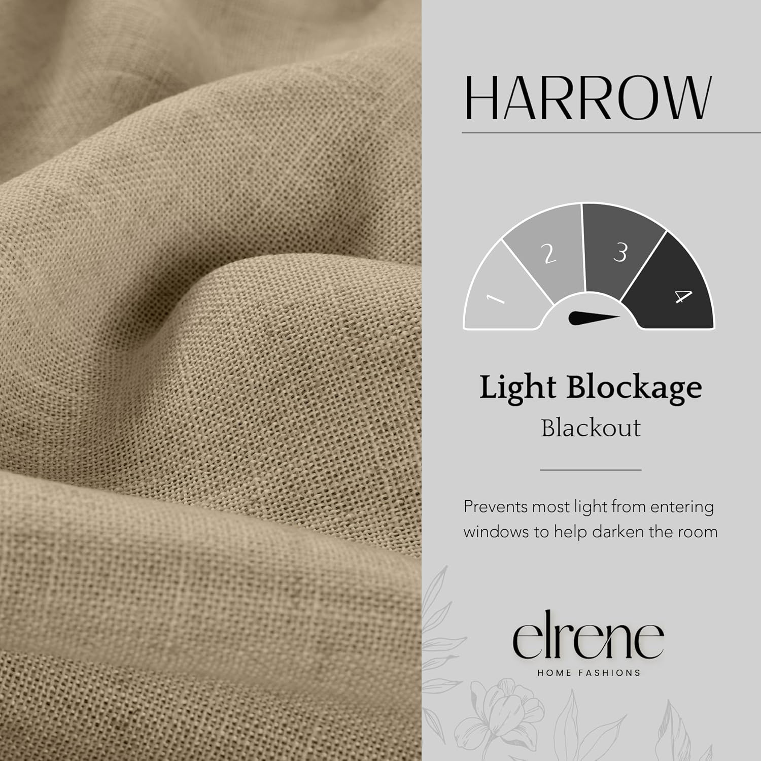 Home Fashions Harrow Solid Texture Blackout Window Curtain, Living Room and Bedr