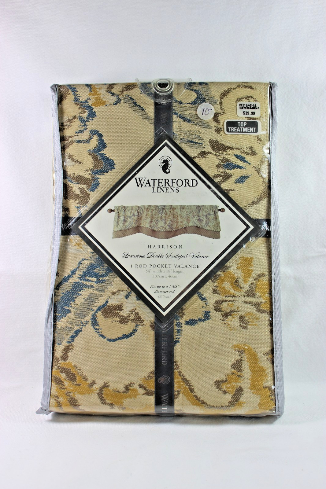 Waterford Linens Harrison Double Scalloped Rod Pocket Valance