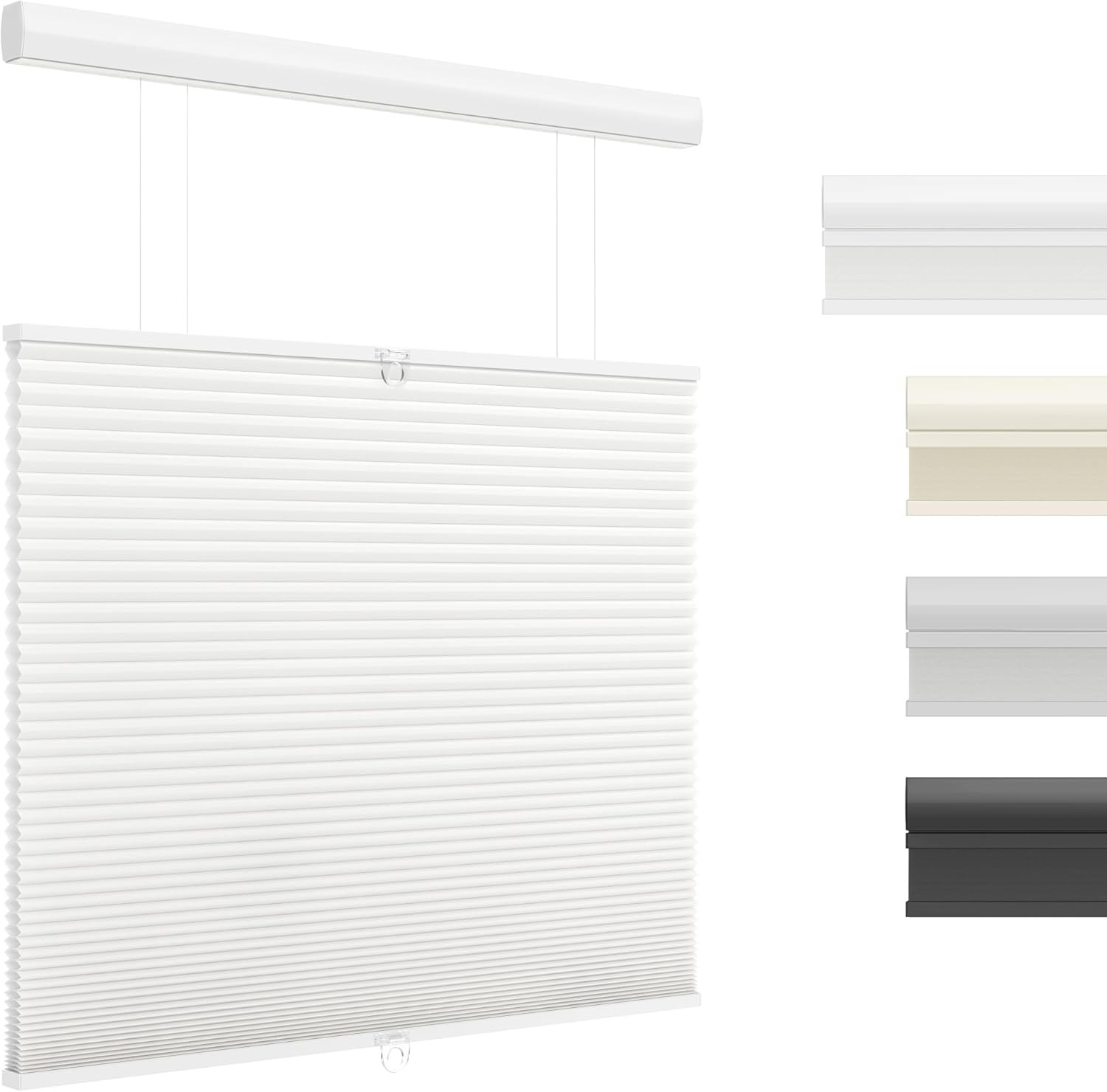 Down Bottom Up Cordless Cellular Shades, 46×64 in, White | Light filtering