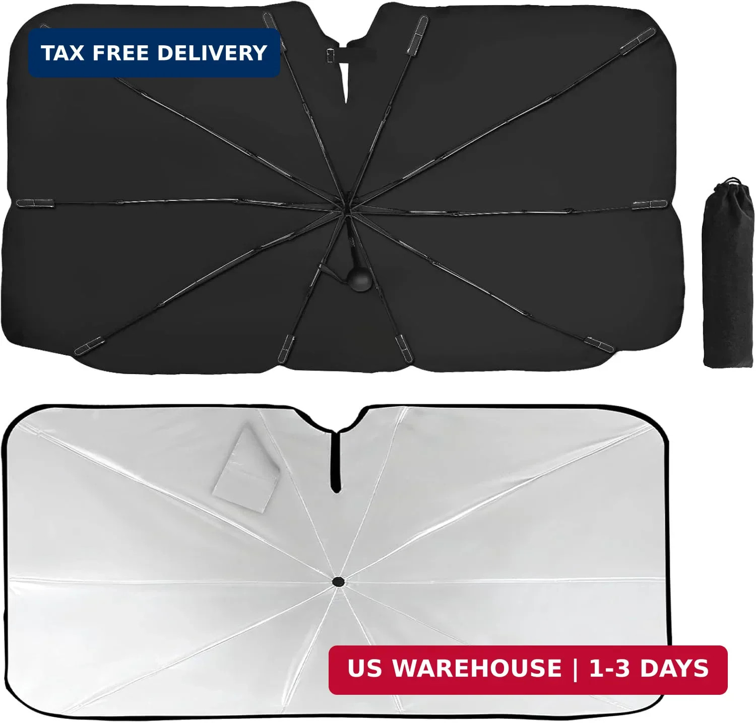 Windshield Sun Shade Umbrella – Protect Car from Sun Rays & Heat Damage Keep Coo
