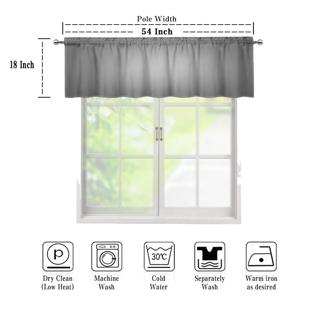 Forest Valance Curtains for Window, Nature Green Old Misty Forest Kitchen Val…