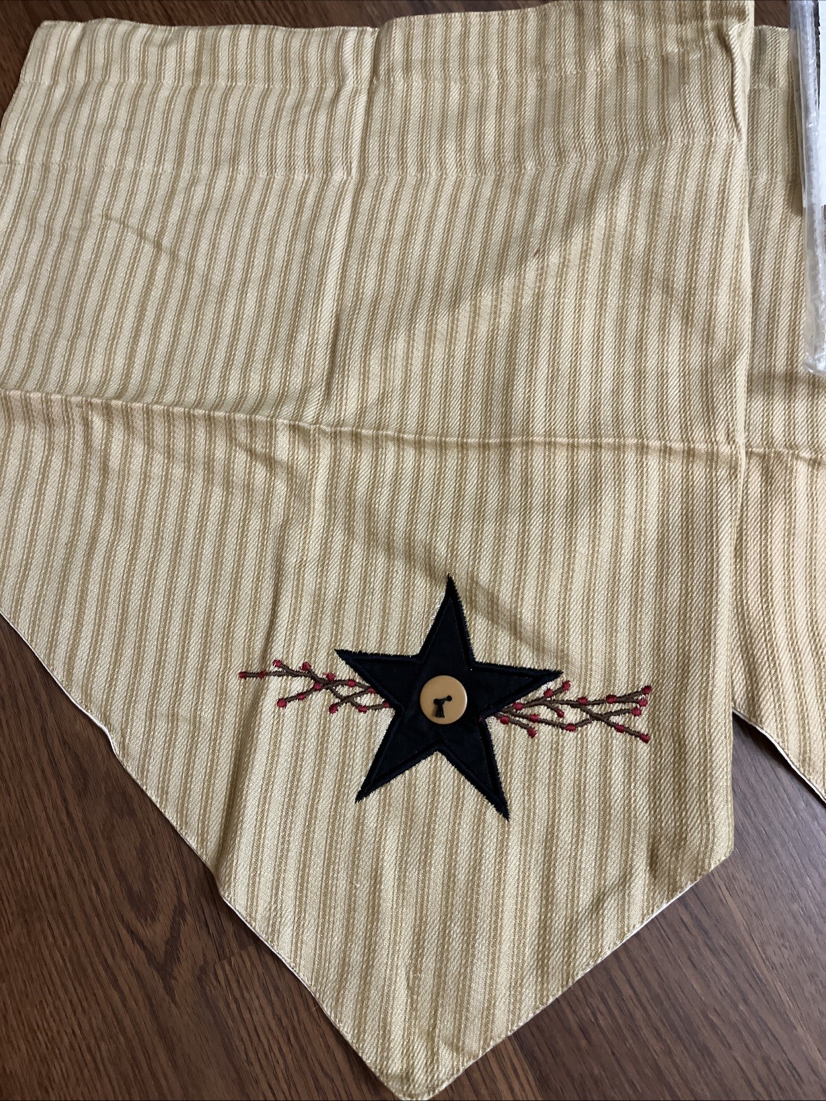 Lined Triple Point VALANCE Farmhouse Park Design Primitive Star Vine 60×20 Strip