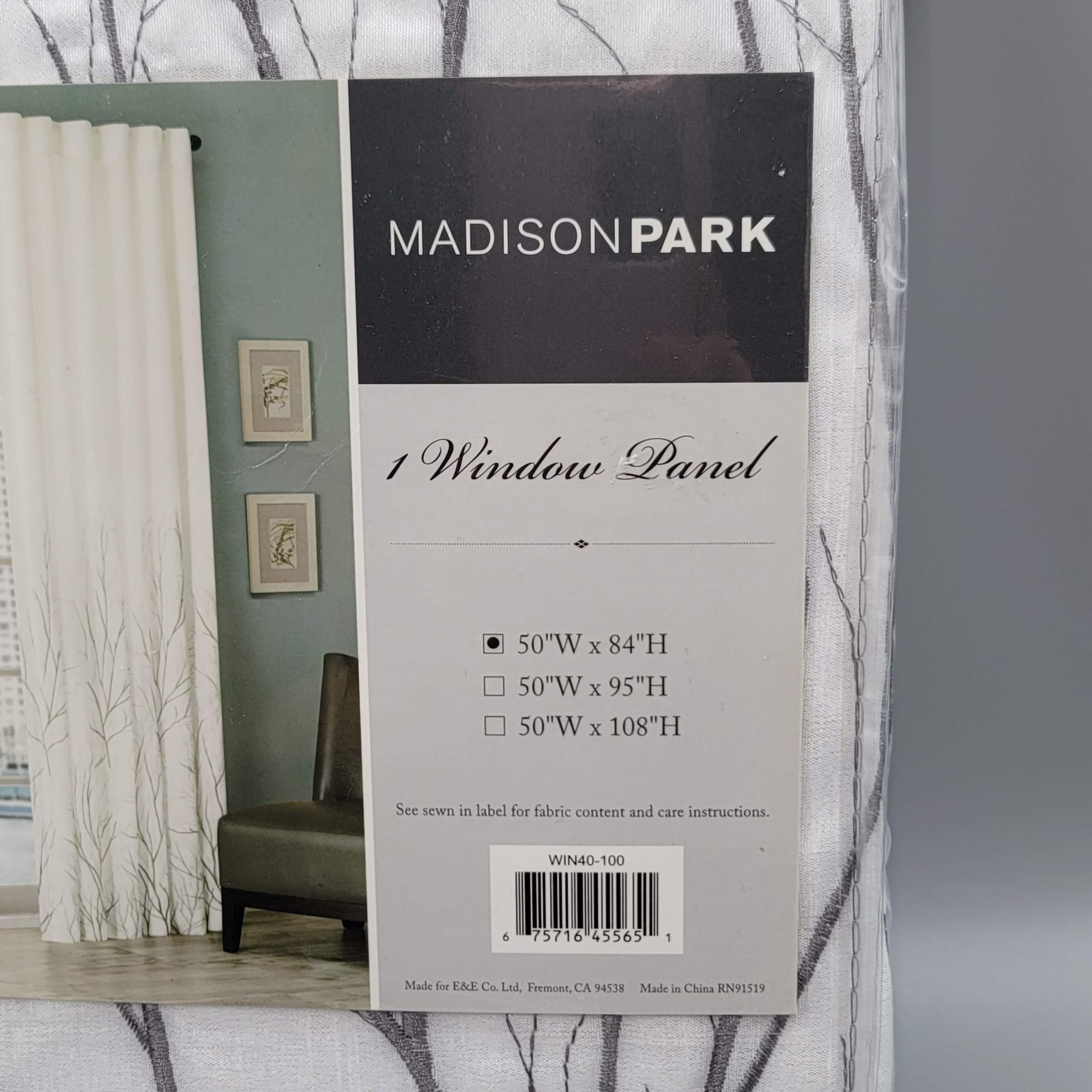 Madison Park Window Curtain Panel 50″ x 84″ Sheer WIN40-100