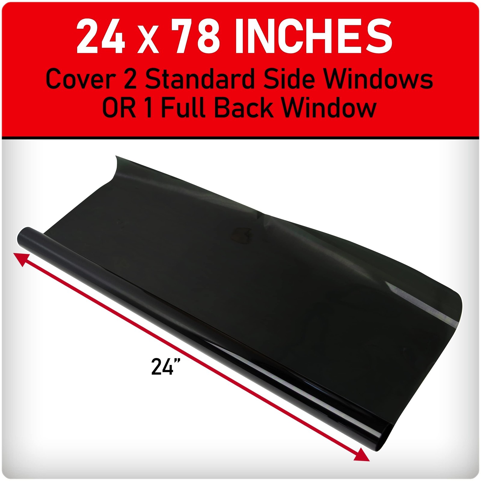 Black Magic 5044819 Midnight Black Extra Dark Tint Film, 2.5% VLT, 25-Inches …