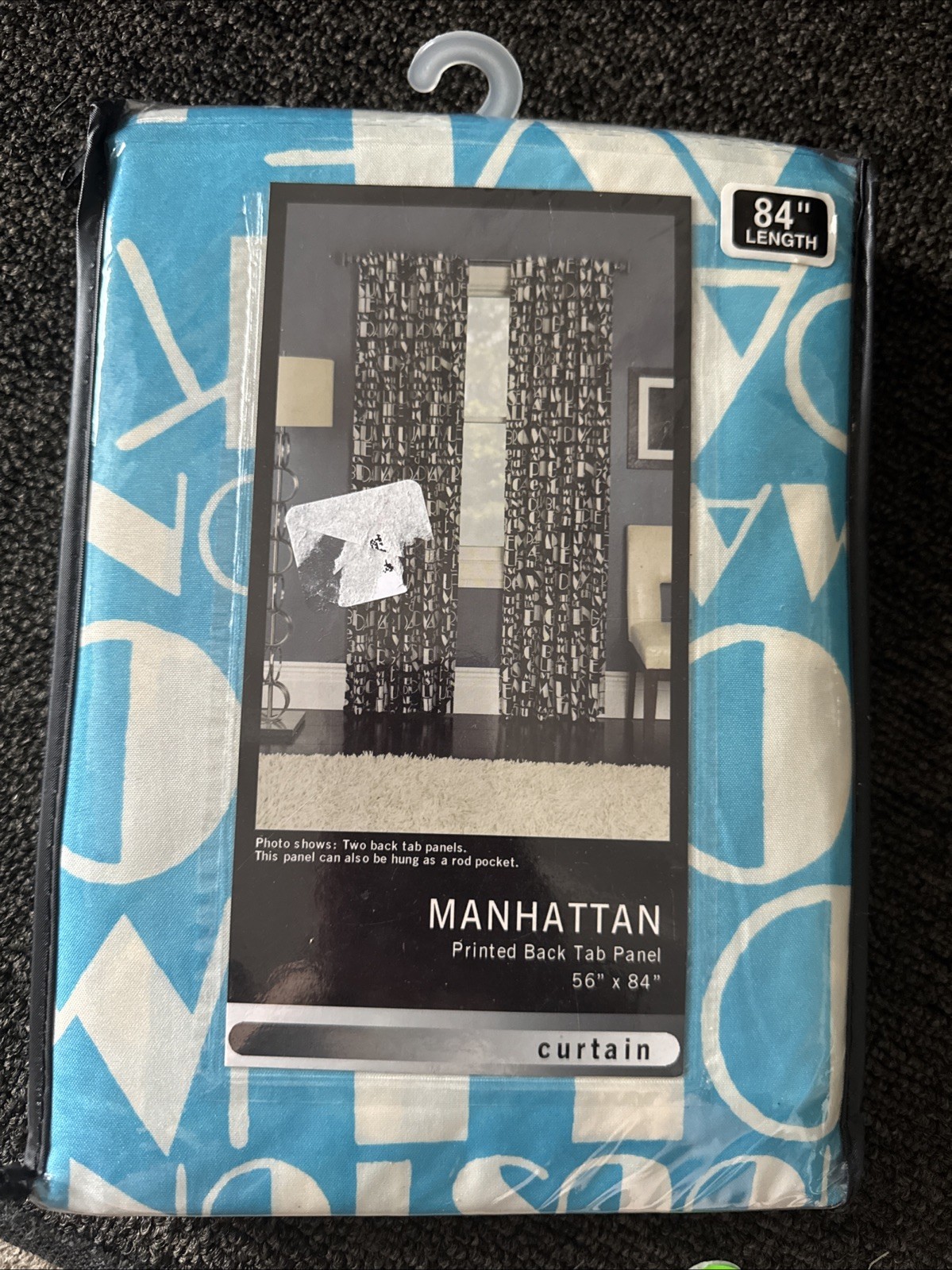 Stylemaster Belle Maison Manhattan Curtain Panel 84” Length Aqua Color Funky