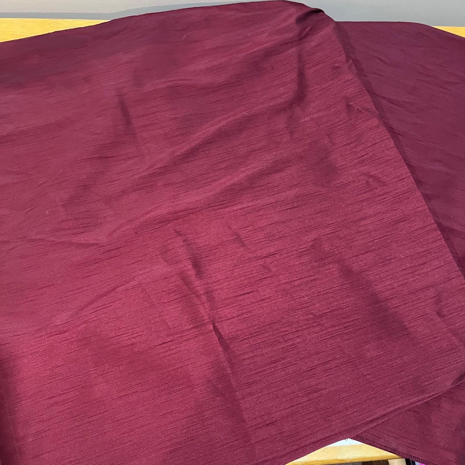 Pier 1 Imports Burgundy Faux Silk Slub Curtain Panels 54×118 2pc Elegant Vtg