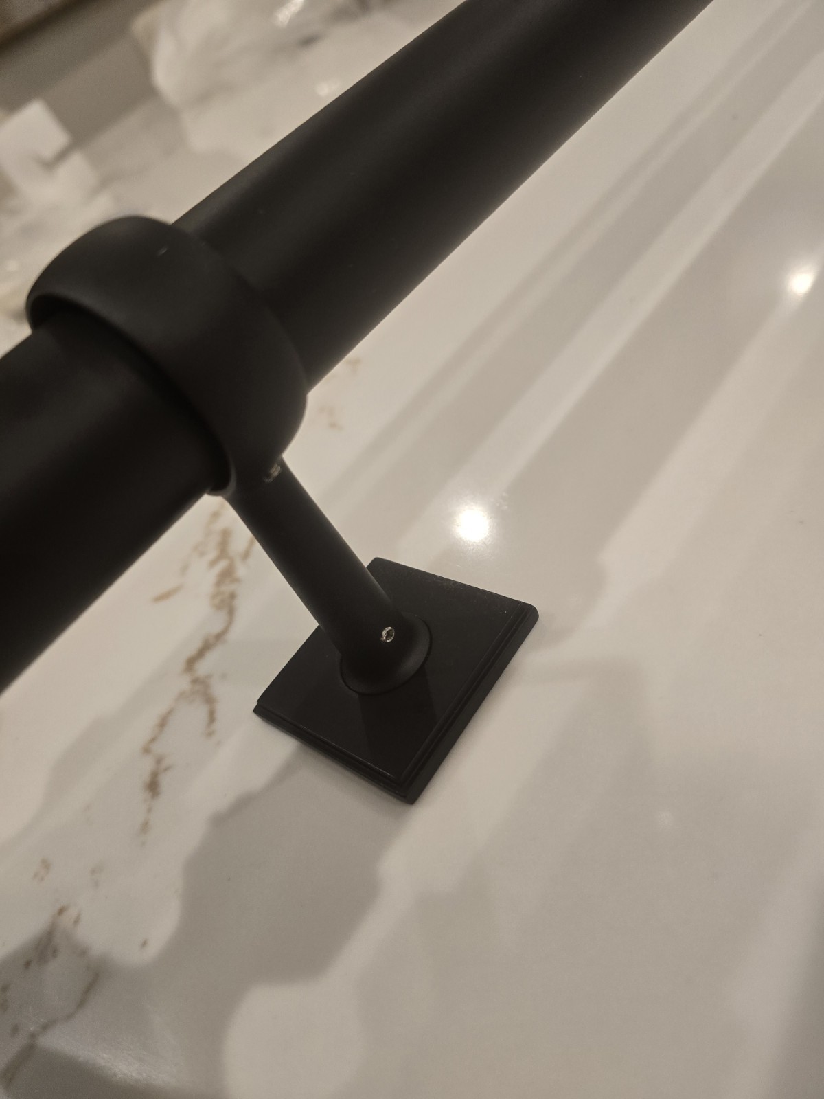 Restoration Hardware Easton Solid Brass Square Finial & Rod Set Black L 48- 88″