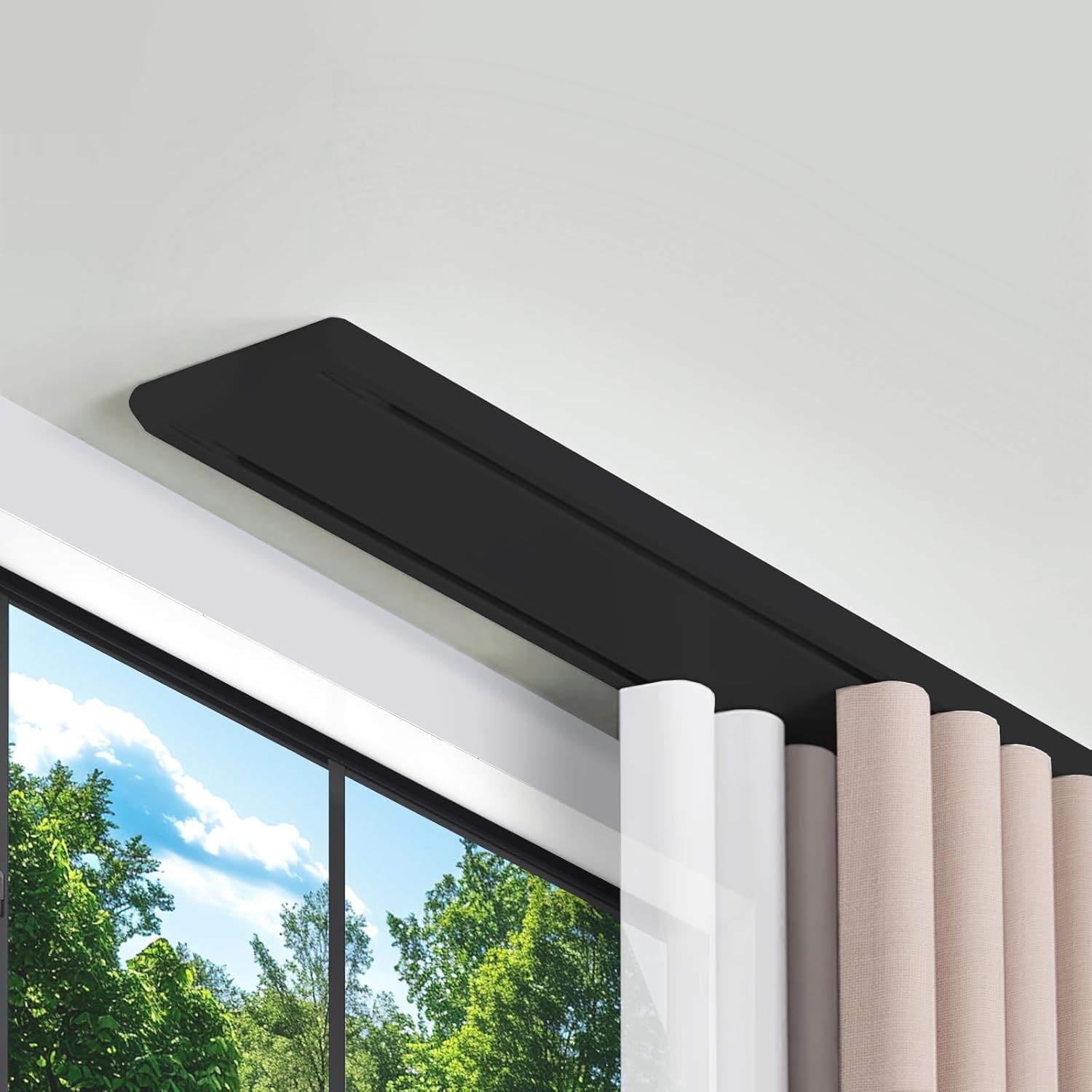 98.4in Double Row Curtain Tracks Heavy Duty Drop Curtain Rails Aluminum Alloy