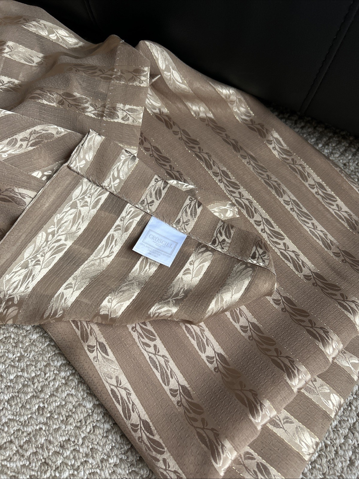 Croscill Gold Pole Top Panels Pair 40x 180 Metallic Thread Semi Sheer Elegant