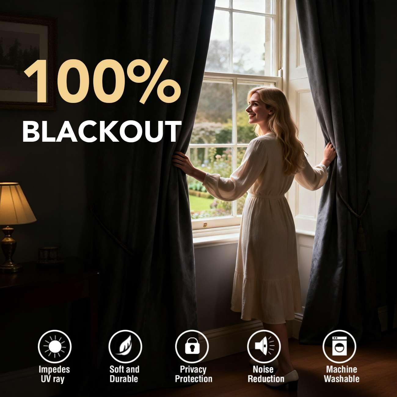 H.Versailtex 100 Blackout Curtains For Bedroom 84 Inches Long Grommet Linen