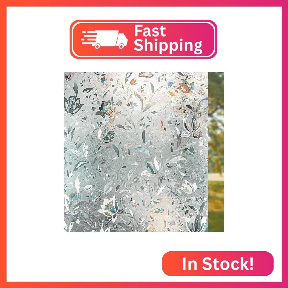 Window Privacy Film, Frosted Removable Glass Covering for Bathroom, Opaque Stati