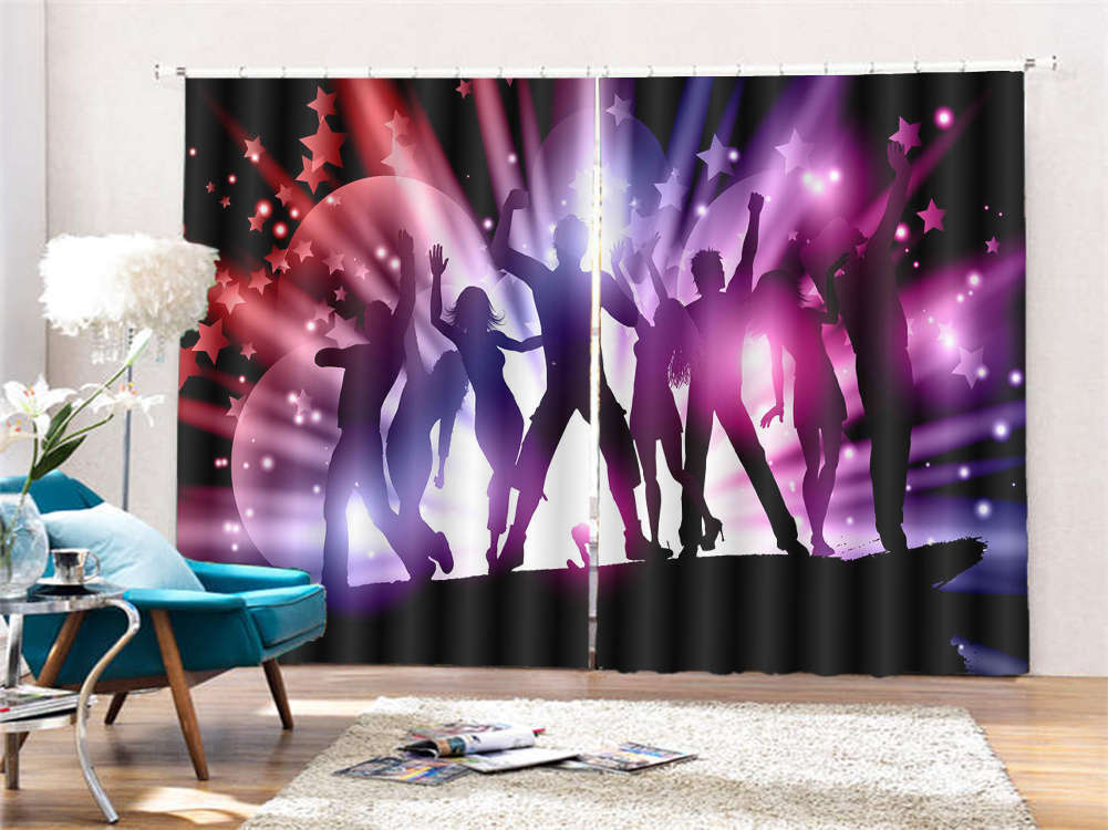Many Light Stage Dance 3D Curtains Blockout Photo Printing Curtains Drape Fabric