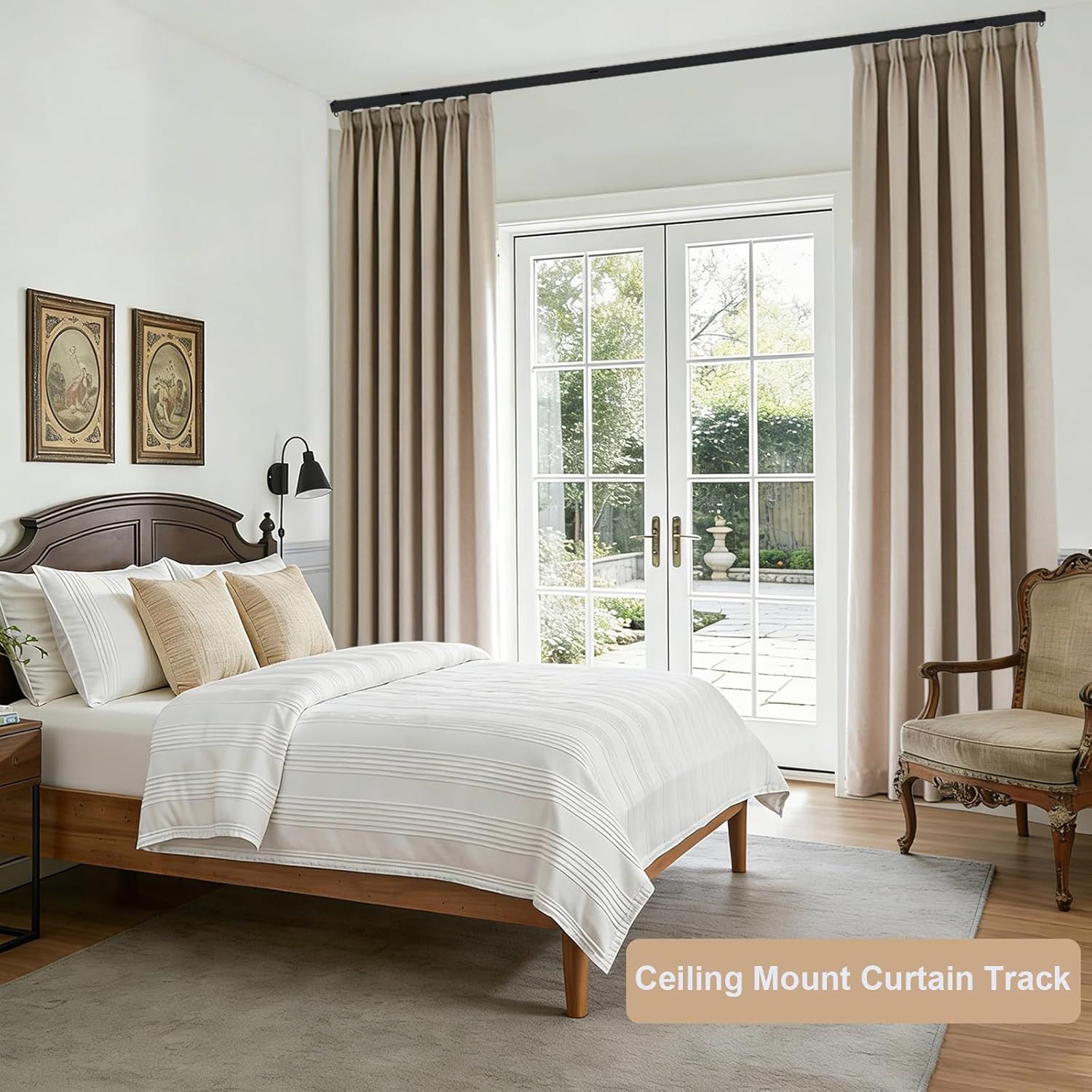 Ceiling Curtain Track, Heavy Duty Curtain Tracks System for Room Divider, Wall M