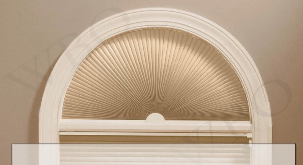 71″ W x 35 1/2″ H Arch Cellular Shade – White