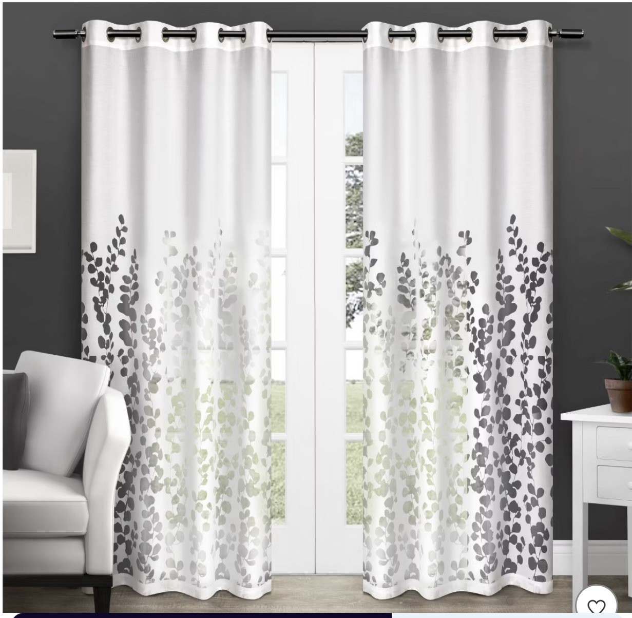 Exclusive Home Wilshire Burnout Sheer Grommet Top Curtain Panel Pair 54″x84″ Win