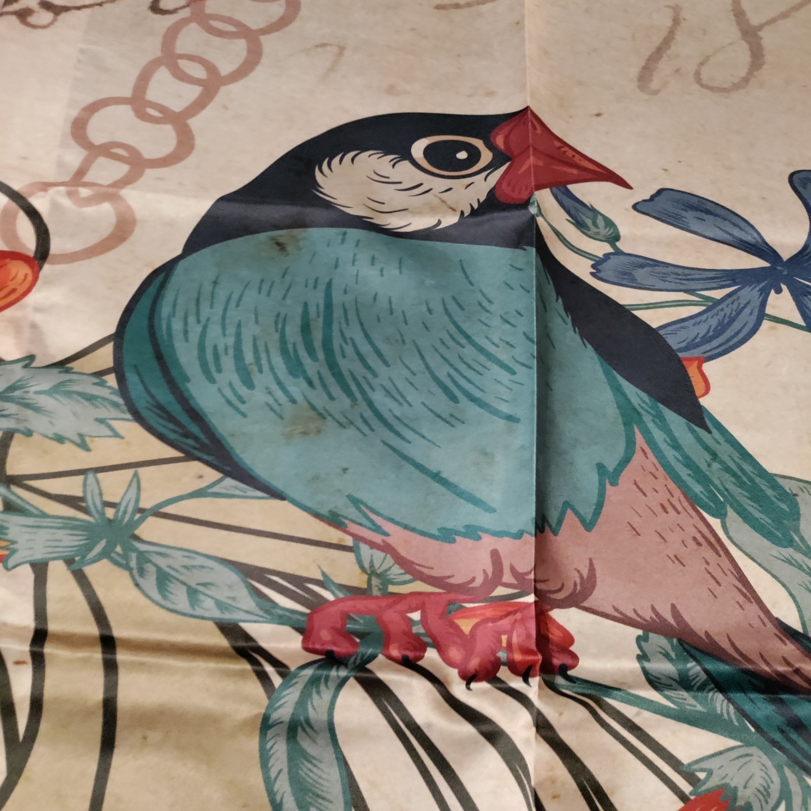 Birds On Bird Cage And Flowers Window Curtains