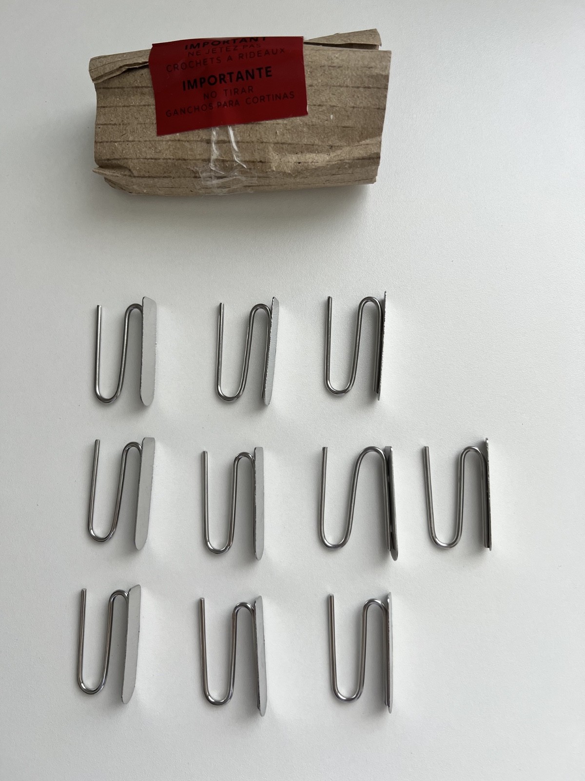 NEW Set of 10 Pottery Barn Drapery Curtain Hooks 1.5 in Silver Metal Pins