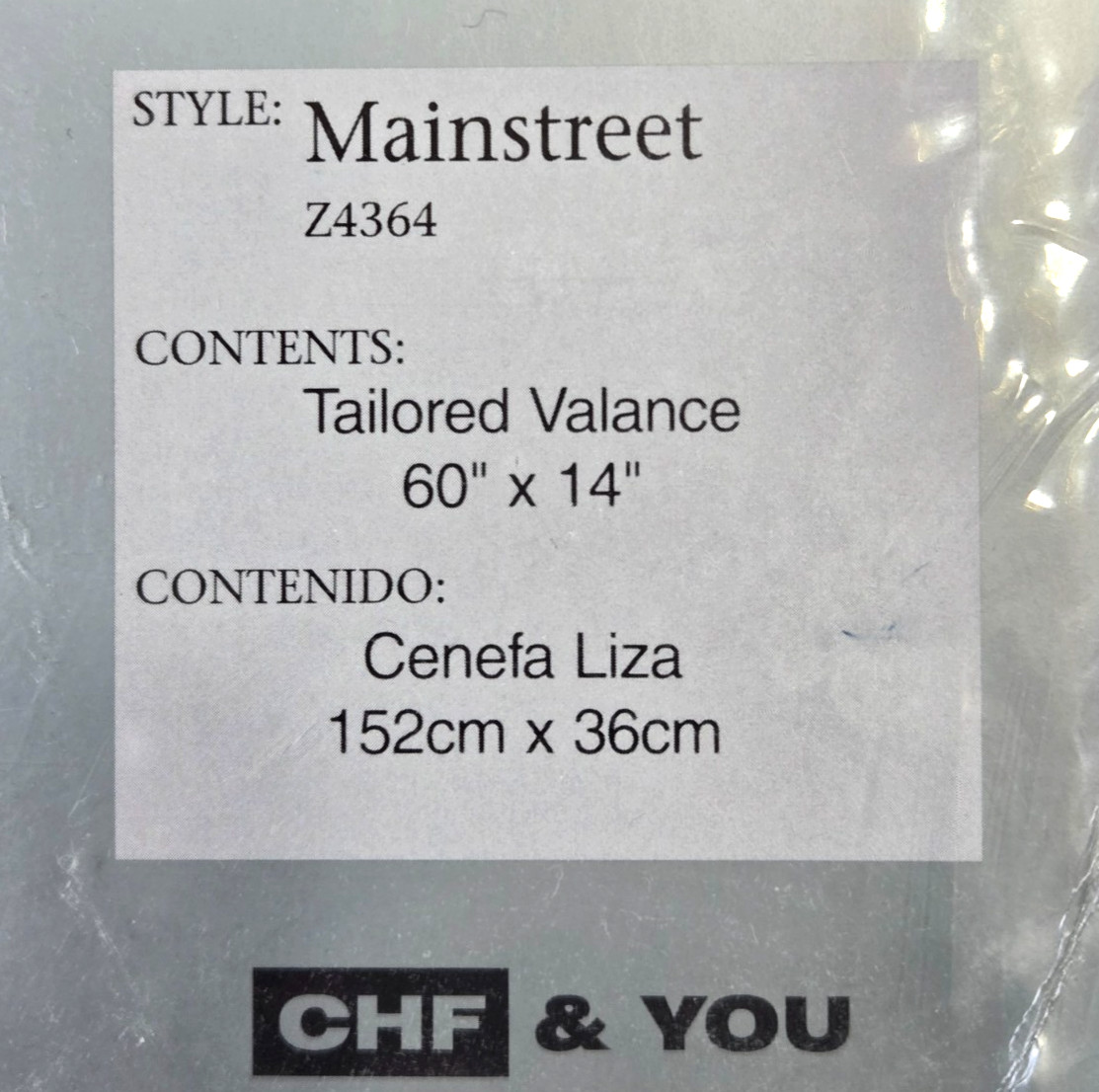 Vtg CHF & You Mainstreet Lace window Valance 60×14 Cottage Core House Tree NIP