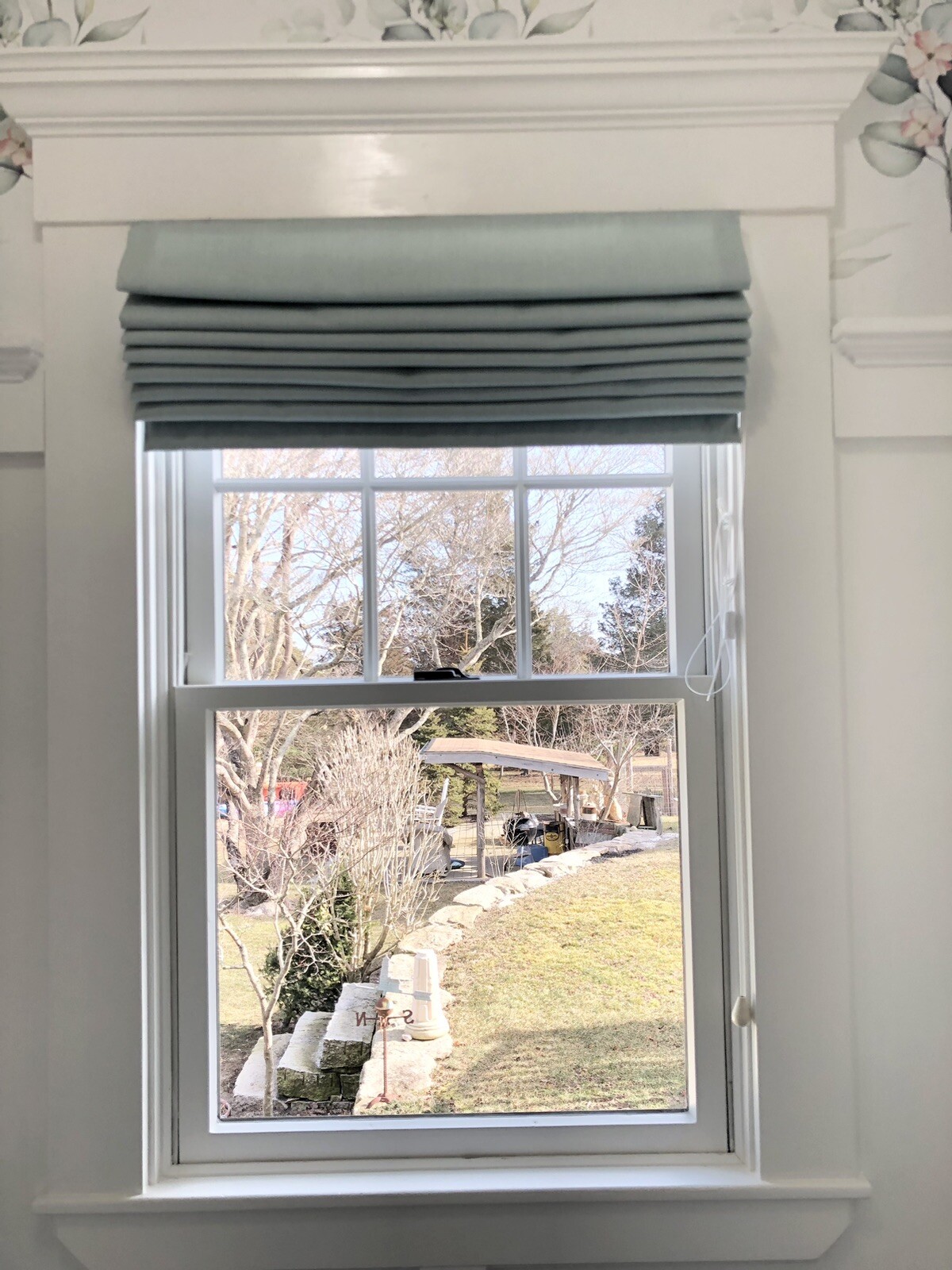 Roman Shade Blind Window Light Green Lined Privacy 28 X 45.5 Privacy