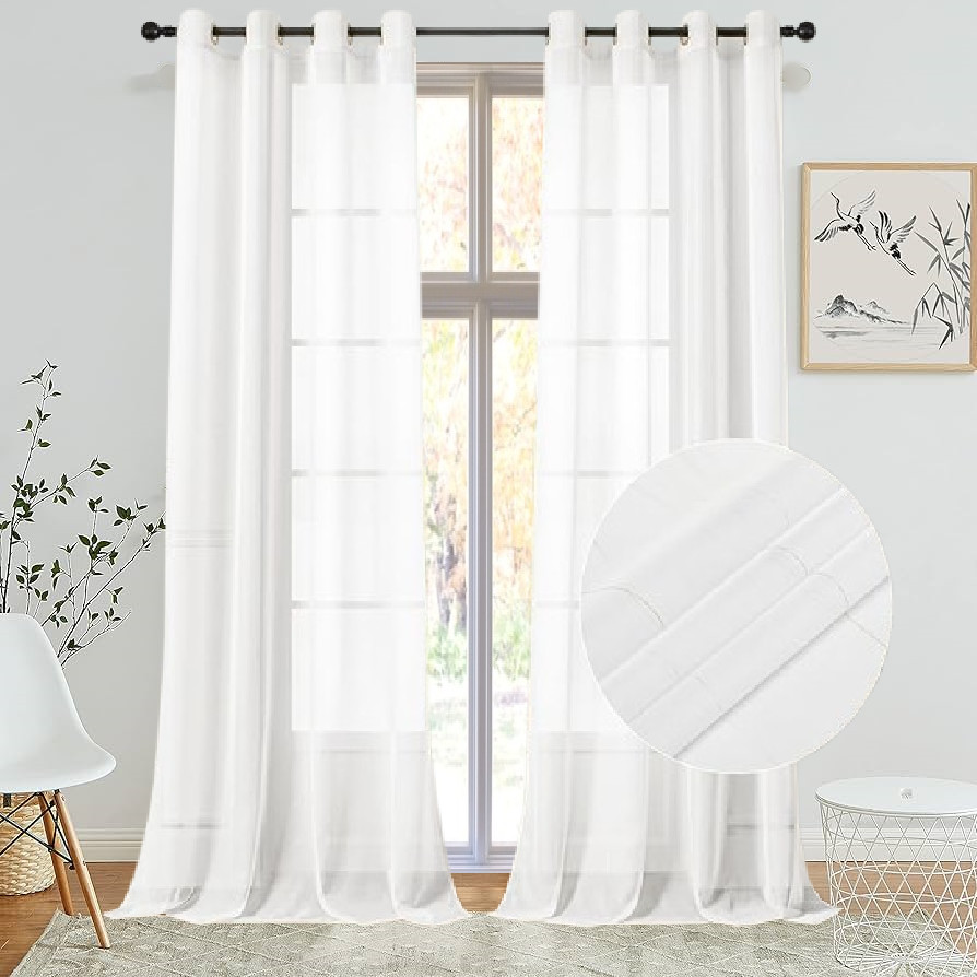 1 Set X-LONG Window Grommet Curtain Treatment Panels 110″W x 120″ L White
