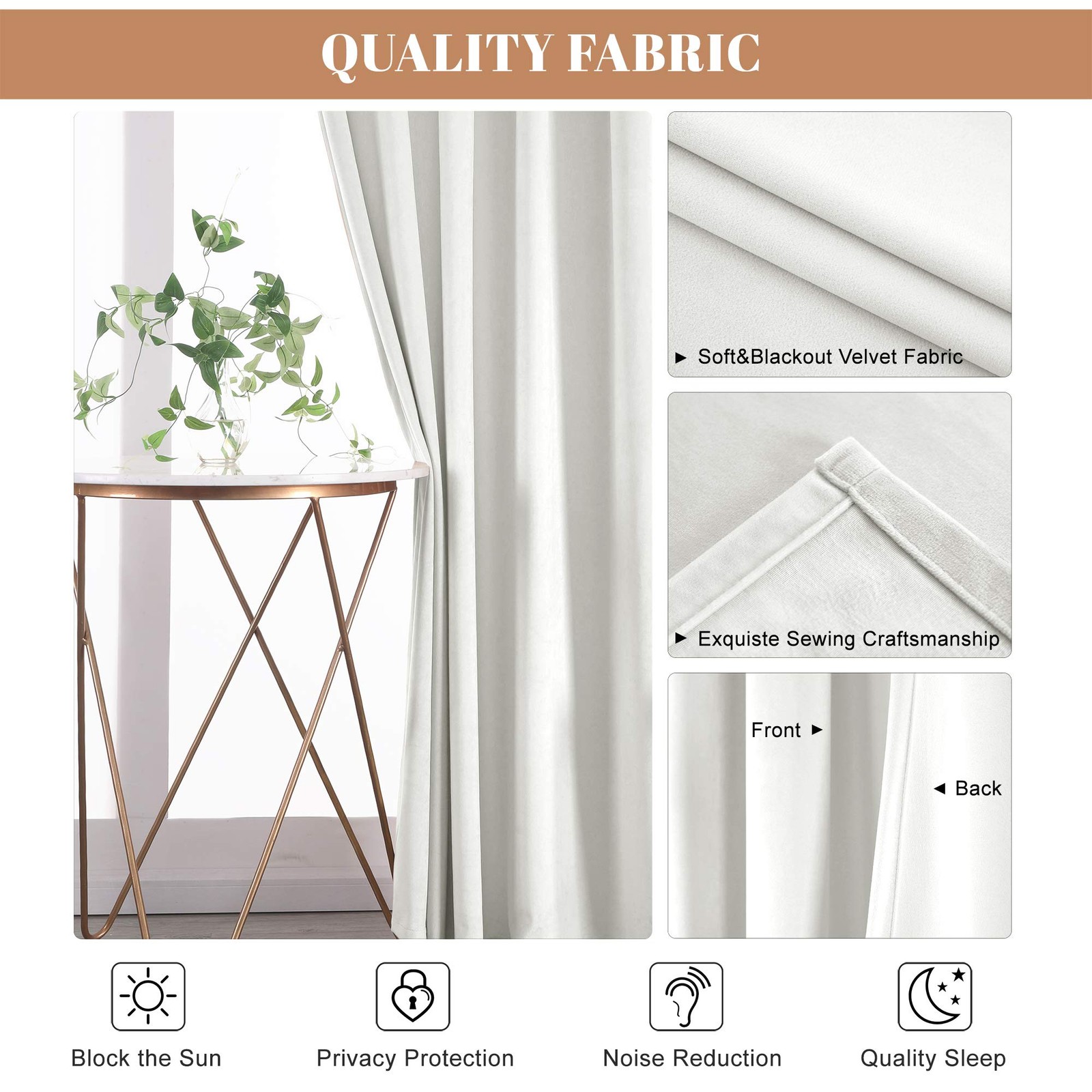 Nanbowang Bleach White – 52X 96 Soft Rod Pocket Thermal Insulated Window