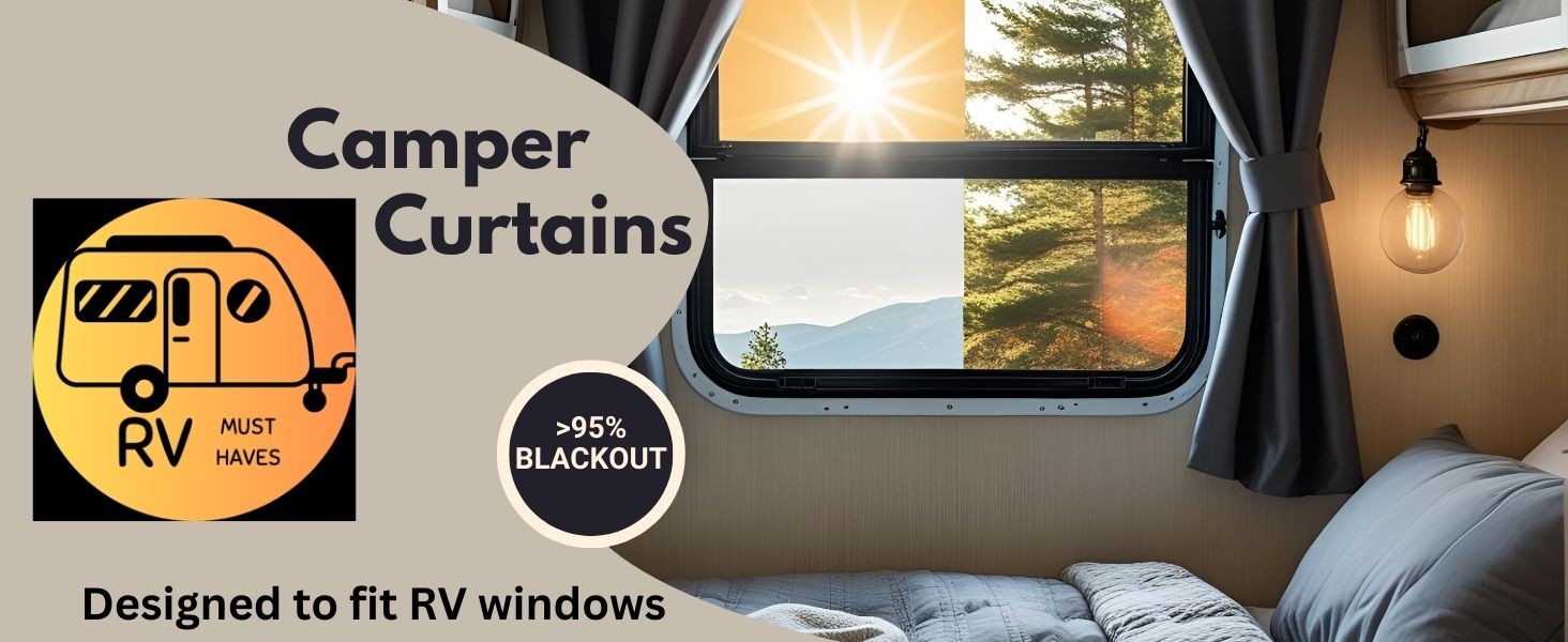 Short RV Window Curtains 33 Inch Long – Blackout Curtains for Camper, Travel