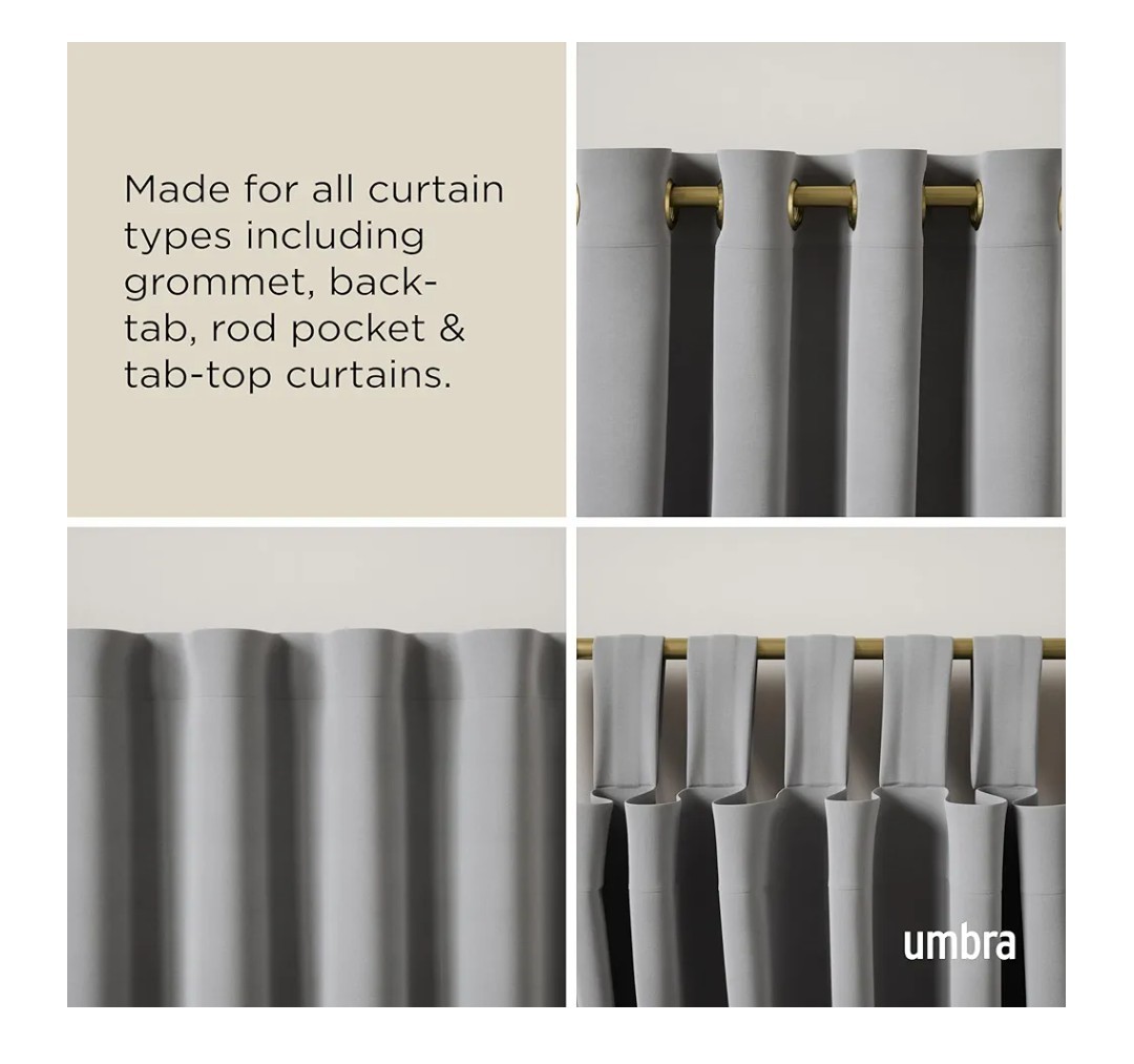 NEW Umbra Cappa Adjustable Curtain Rod 33-66 Inch Modern Brass Design