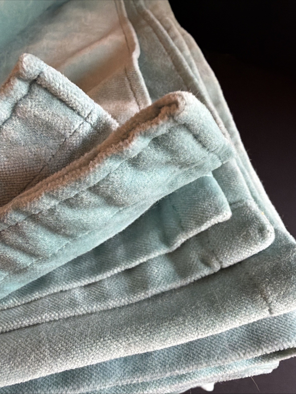 IKEA Sanela Velvet Curtains 2 Panels 100% Cotton Aqua 55×98 60418905