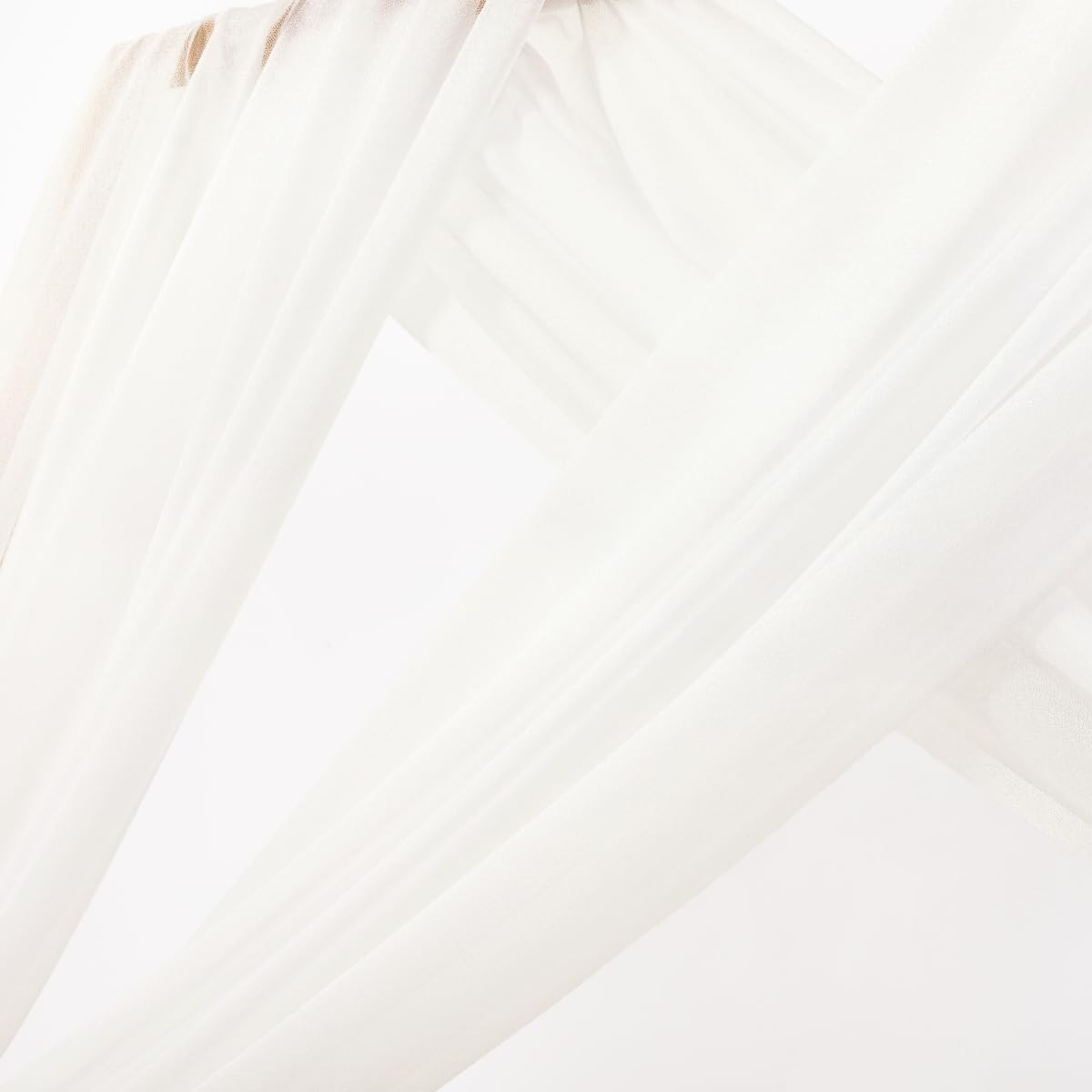 Ivory White Wedding Arch Draping Fabric 2 Panels 29″ X 20 FT Extra Long Gauze Dr