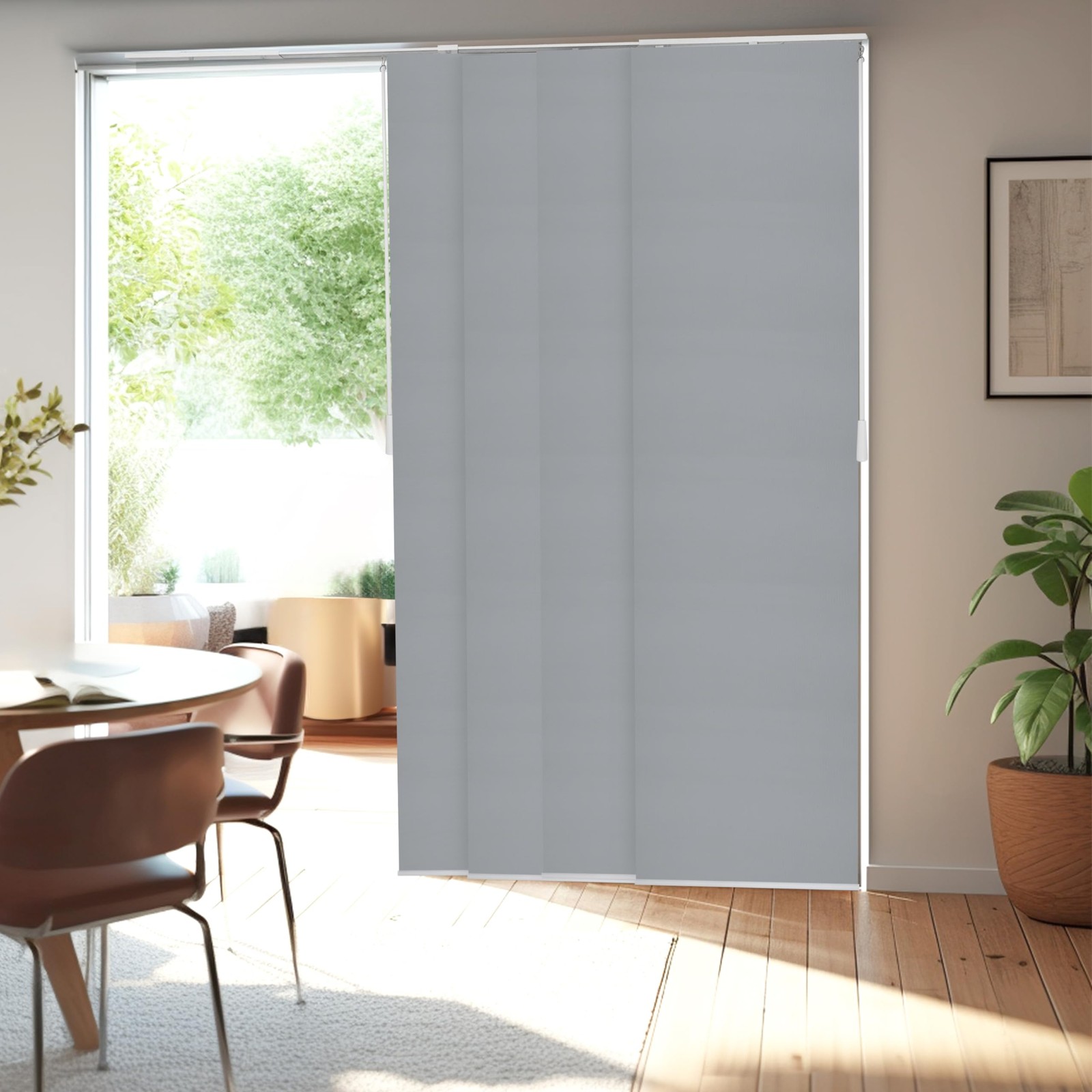 Chicology Panel Track Blinds For Sliding Glass Embossed Textured Weave Fabric