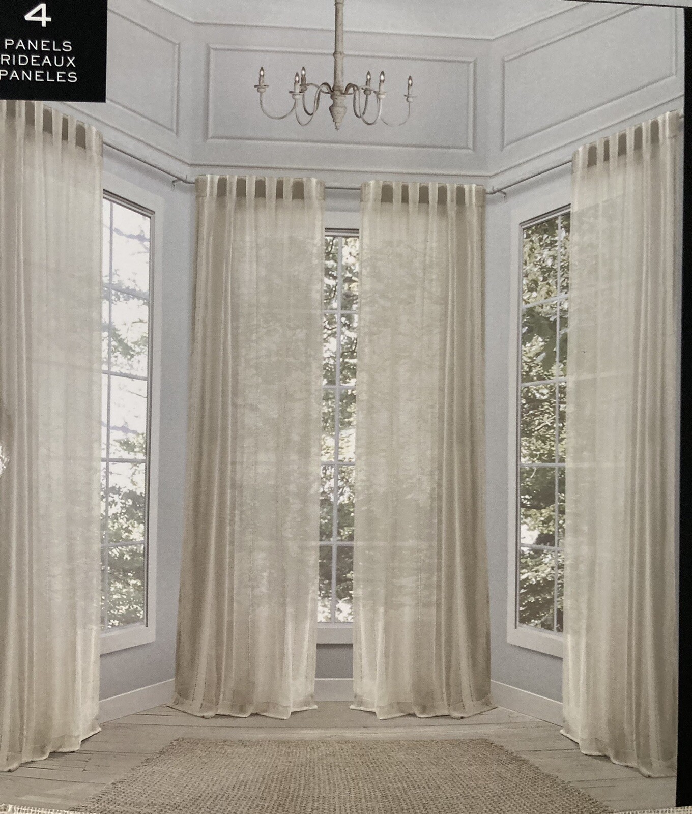 4 Ralph Lauren Back Tab Panels Curtains Hamilton Linen Natural Beige 54″ x 84″