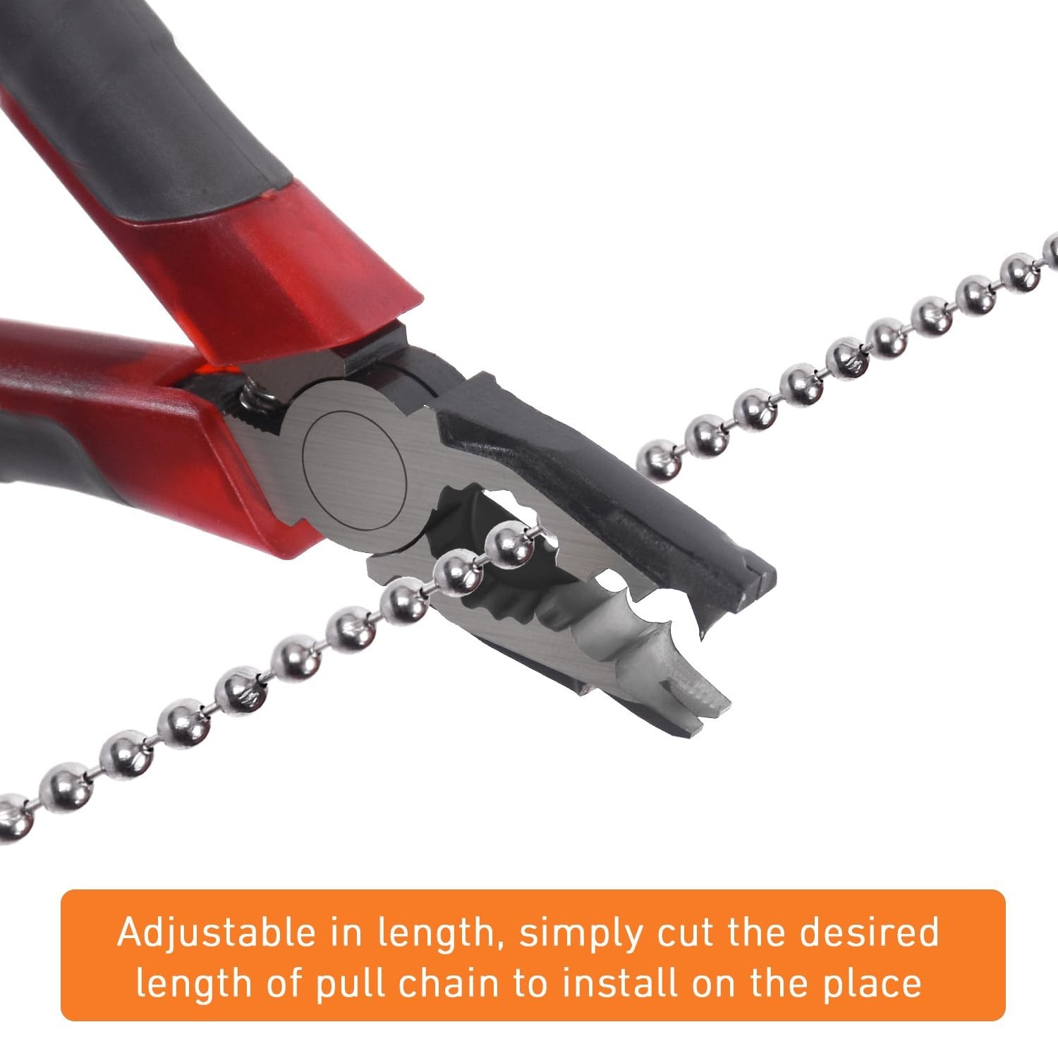 32ft 304 Stainless Steel Ball Chain for Blinds & Shades + 10 Connectors, DIY Fix