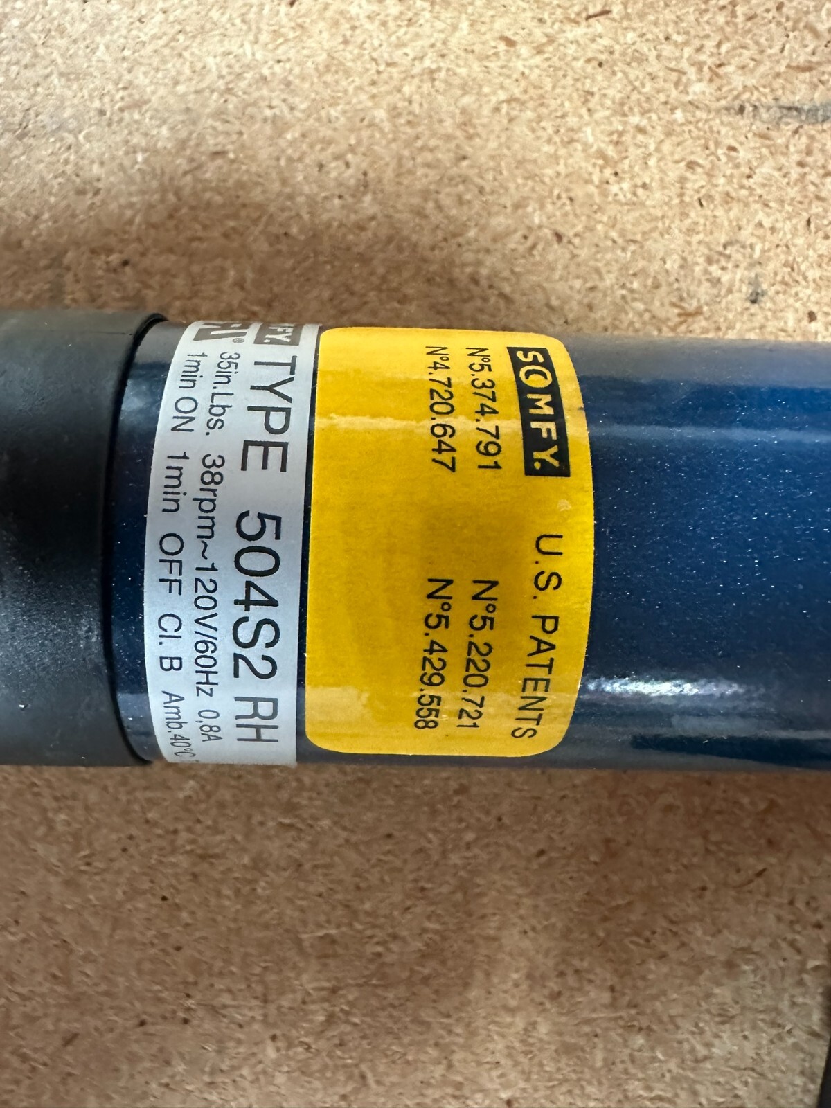 Somfy 504S2 RH 120v AC Roller Shade Motor