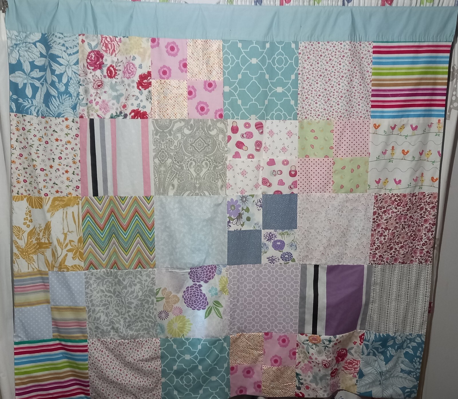 Gorgeous Boutique Handmade Patchwork Curtain/Rod Pocket Curtain (181cm x 161cm)