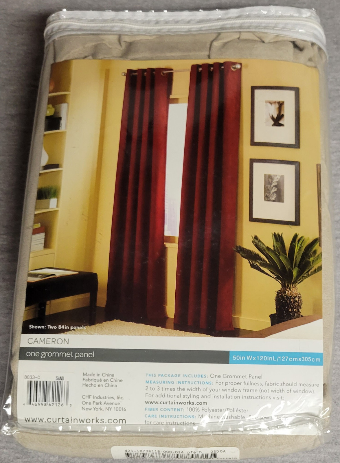 One Curtainworks Cameron 50×120“ Grommet Panel 100% Polyester in Sand