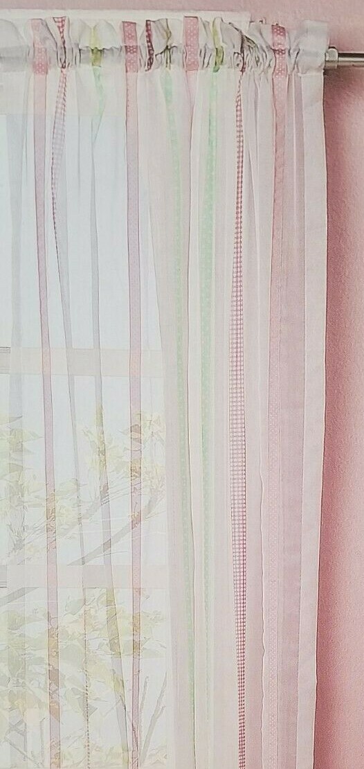 Little Boutique Ribbon Window Drape Panel 43″ x 84″ NIP
