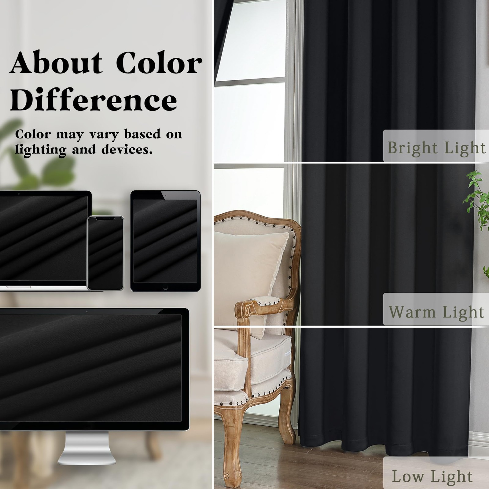 Halloween Black Extra Long 10ft Curtains for Patio 120 Inches Long 2 Panels S…