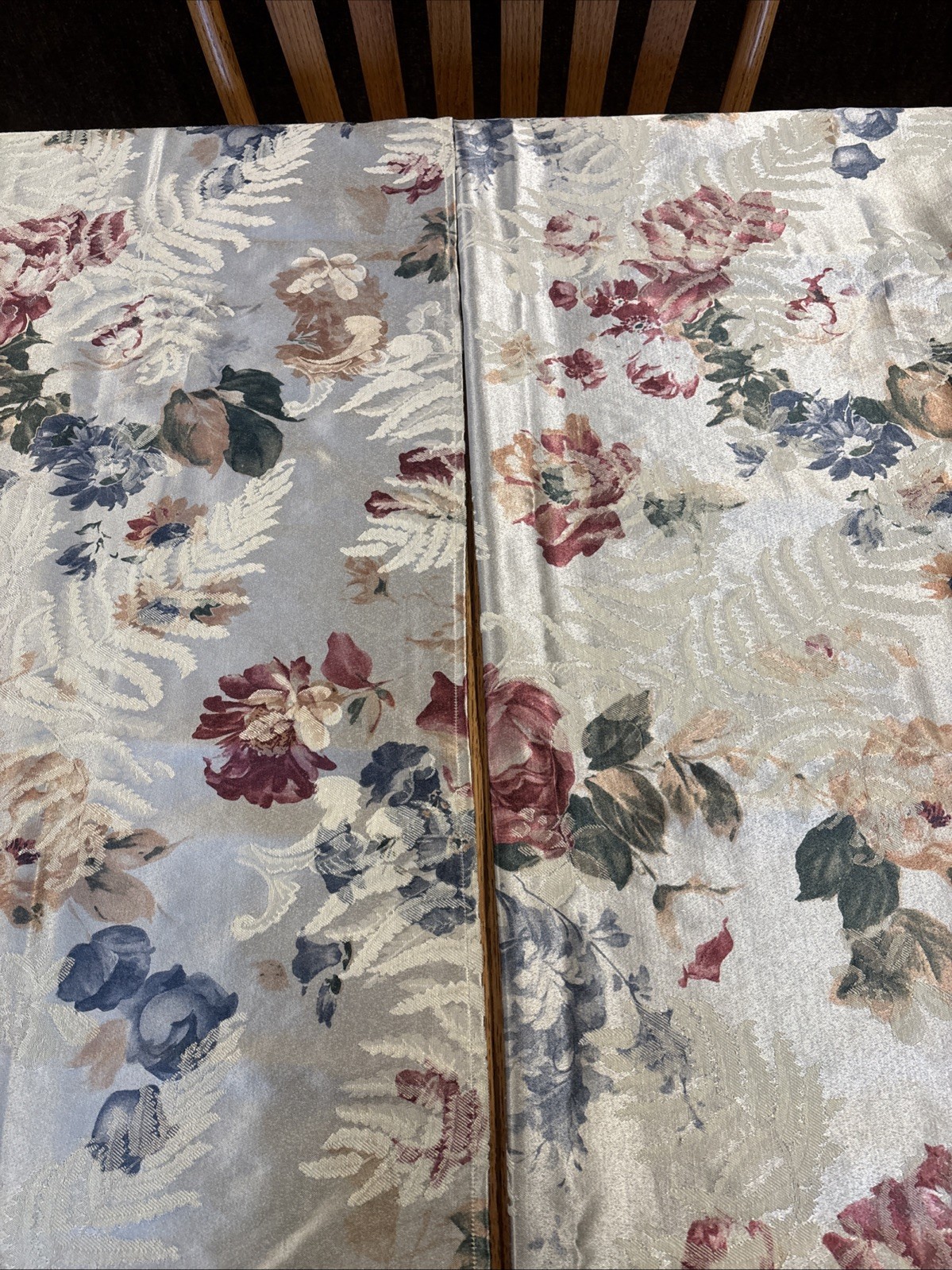 Set of 2 40×63” Floral Jacquard Drapery Curtain Window Panels, Wide Rod Pocket