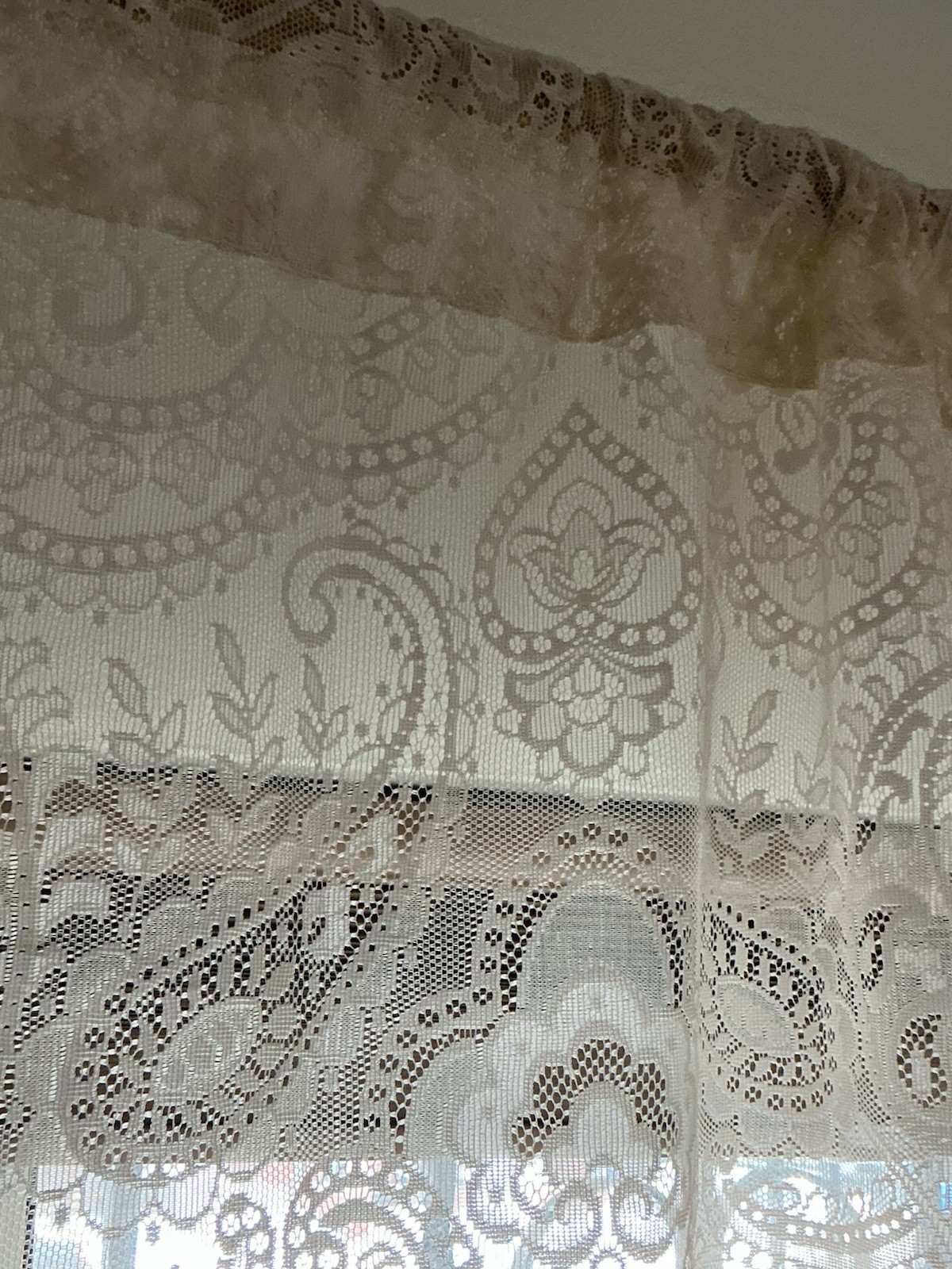White(beige) Lace Curtins Panel From Home Collection Brand