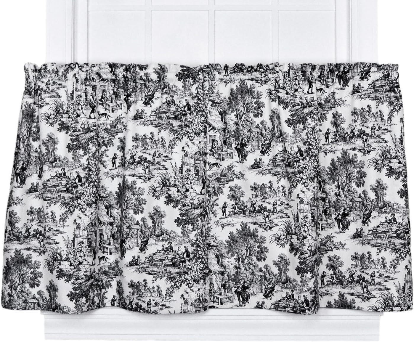 Victoria Park Toile 68-Inch-by-54 Inch Tailored Panel Pair W/ Tiebacks Red