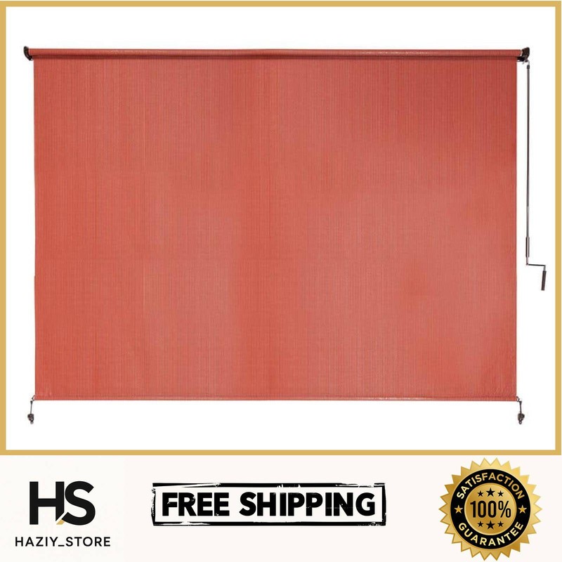 Coolaroo Exterior Roller Shade Terracotta Fade Resistant 96 in. W x 72 in. L