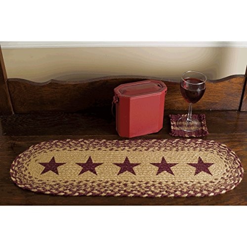 Classic Country Primitive Tabletop & Kitchen – Burgundy 24″W x 8″L (Pack of 1)
