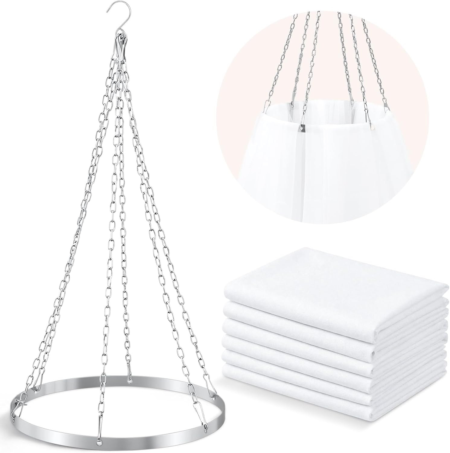 Elegant 5x20ft Ceiling Drapes Kit with White Chiffon for Weddings & Events
