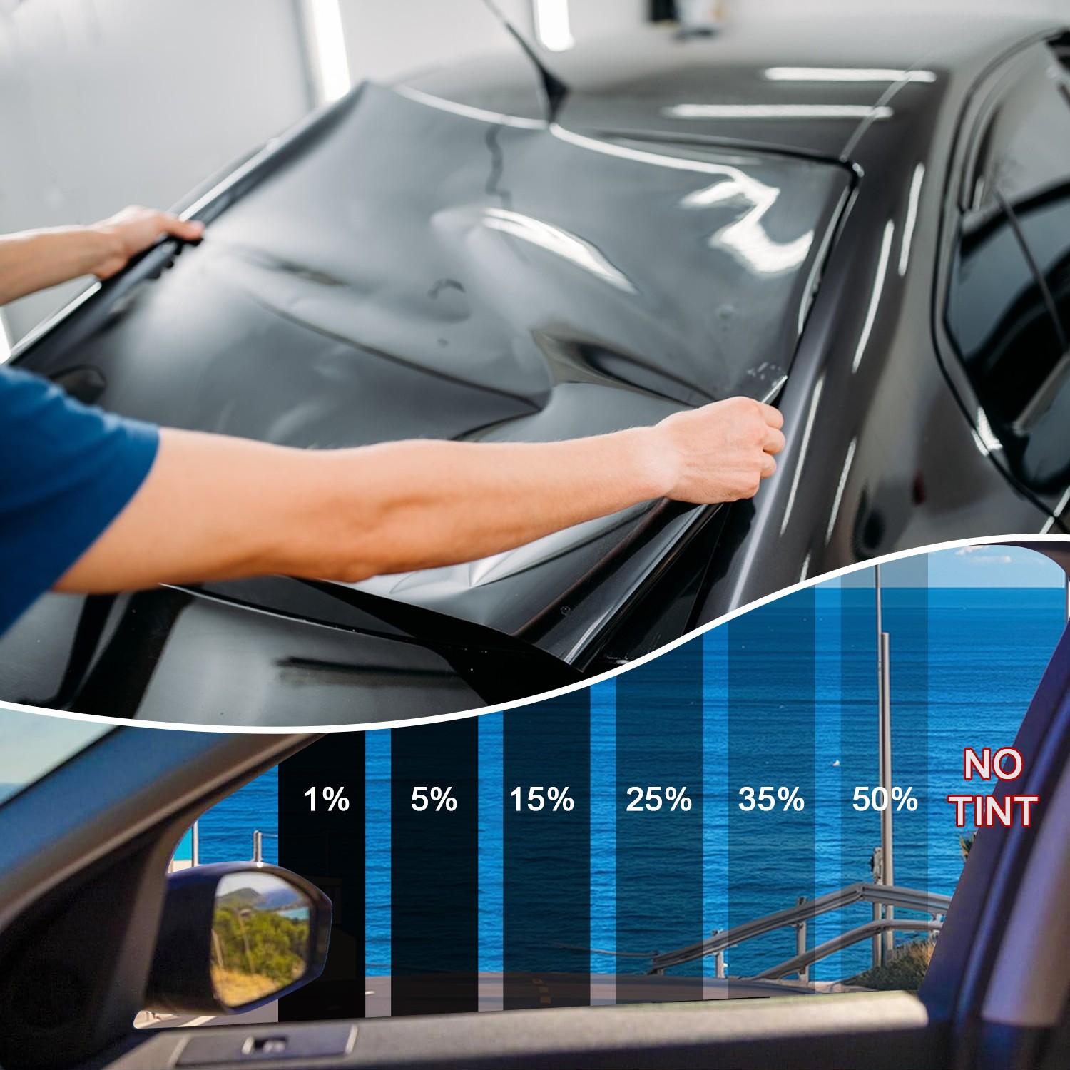 Car Window Tint Film – 20″ x 10FT/20FT Roll,5-50% VLT for Home,Office & Vehicles